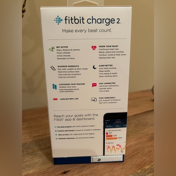 Fitbit Charge 2 Black Smartwatch - Picture 3 of 7